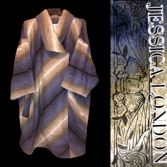 Jessica London Plus Heavy Double Breasted Thick Poncho Dress Coat. Thick Warm - Picture 3 of 14